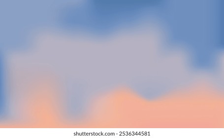 Nude soft sky abstract neutral gradient background. Fluffy cloud vibrant pastel sunset. Blurred light and pale backdrop.