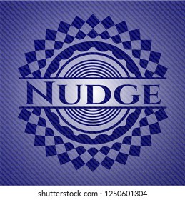 Nudge emblem with jean background