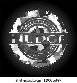 Nudge grey camouflaged emblem