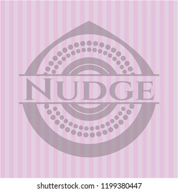 Nudge retro style pink emblem