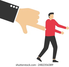 Nudge theory, reminder or guidance to encourage people to make decision or improve behavior, effective way for personal improvement concept, boss finger nudge businessman employee.

