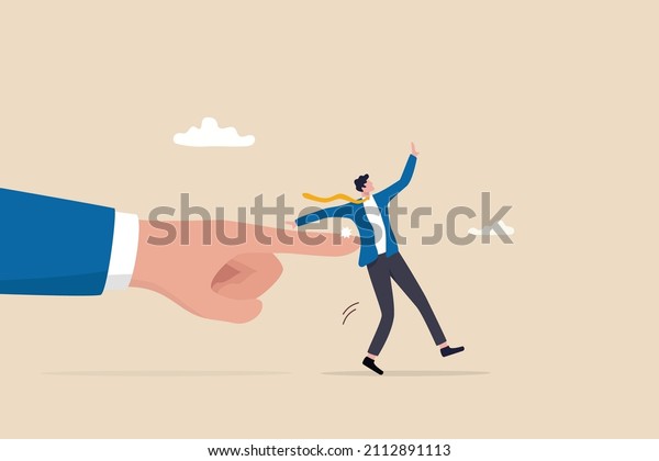 Nudge\
theory, reminder or guidance to encourage people to make decision\
or improve behavior, effective way for personal improvement\
concept, boss finger nudge businessman\
employee.