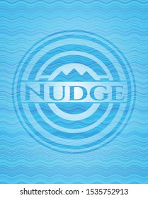 Nudge water concept emblem. Vector Illustration. Detailed.