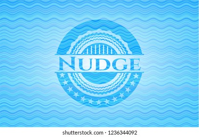 Nudge water wave representation badge.