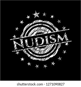 Nudism chalk emblem