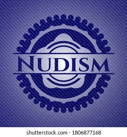 Nudism denim background. Vector Illustration. Detailed. 