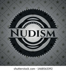 Nudism realistic dark emblem. Vector Illustration. Detailed.