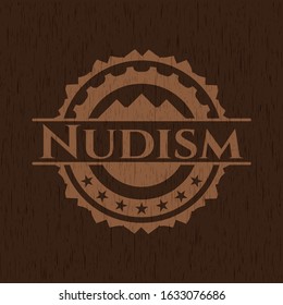 Nudism wood icon or emblem. Vector Illustration.