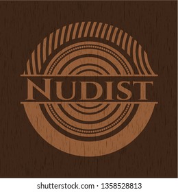 Nudist wood emblem. Retro