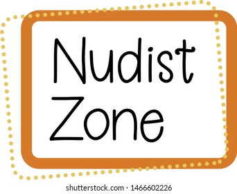 NUDIST ZONE stamp on white background