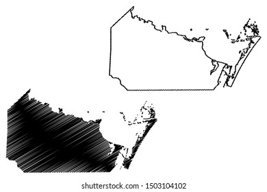 Nueces County, Texas (Counties in Texas, United States of America,USA, U.S., US) map vector illustration, scribble sketch Nueces map
