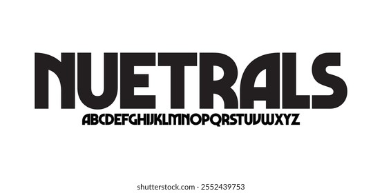 Nuetrals, Modern abstract digital tech font. Logo creative font, type, technology, movie, digital, music, movie. Font and illustration in vector format.
