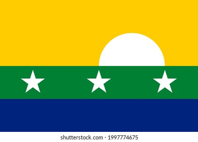 Nueva Esparta Island flag in real proportions and colors, vector image