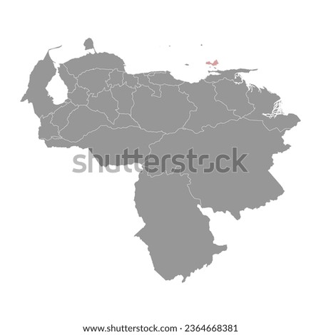 Nueva Esparta state map, administrative division of Venezuela.