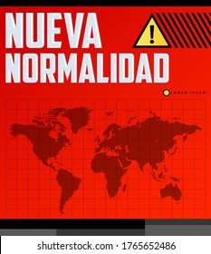 Nueva Normalidad, New Normal Spanish text, vector design.