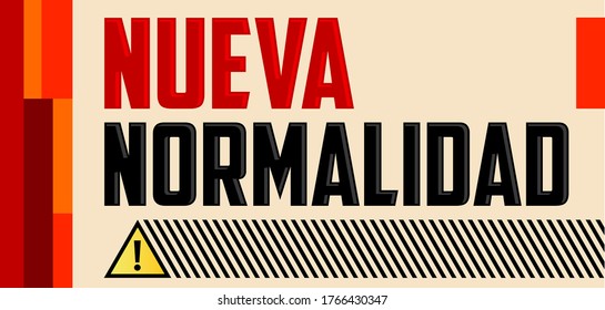 Nueva Normalidad, Nuevo texto normal español, diseño vectorial.