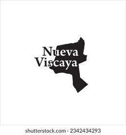 Nueva Viscaya Philippines map and black lettering design on white background