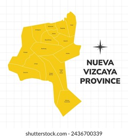 Nueva Vizcaya Province map illustration. Map of the province in the Philippines