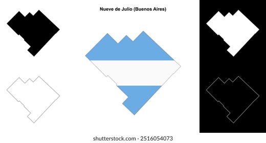 Conjunto de mapas do departamento de Nueve de Julio (Buenos Aires)