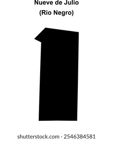 Nueve de Julio department (Rio Negro) blank outline map