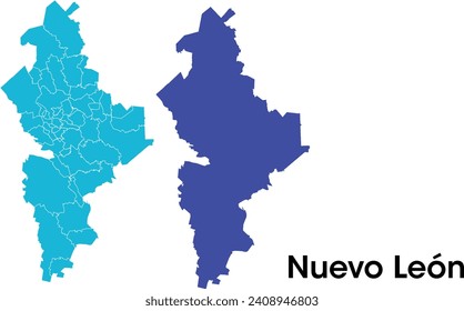 Nuevo Leon map in Mexico