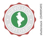 Nuevo Leon, Mexico Badge Map Vector Seal Vector Sign. National Symbol Country Stamp Design Icon Label.