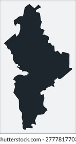 Nuevo Leon, MX, Mexico map. Just a simple border map. Shape of the region. Plain boundary outline. Vector illustration.