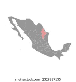 Nuevo Leon state map, administrative division of the country of Mexico. Vector illustration.