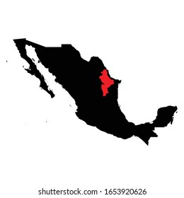 Nuevo Leon states highlighted on Mexico map Vector EPS 10