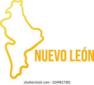 Nuevo Leon yellow gradient isolated state map  