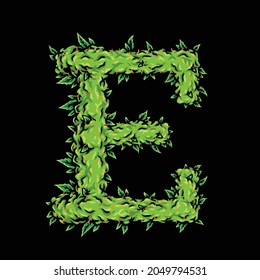 Nug Letter E From Weed Flower Cannabis Bud Font