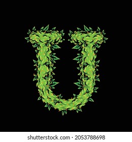 Nug Letter U From Weed Flower Cannabis Bud Font
