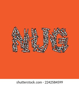 nug text letter word form joint for clothing or brand weed cannabis
