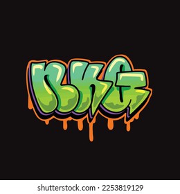 nug vector graffiti font word street art weed vector tagging