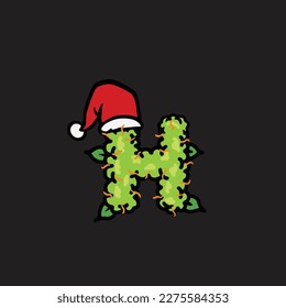 nug vector letter h from fruit strain weed food