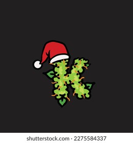 nug vector letter k from fruit strain weed food