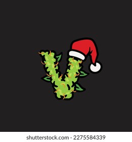 nug vector letter v from fruit strain weed food