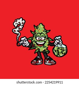 Nackenvektorrauchgelenk mit Nackenkartoon