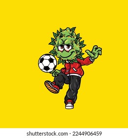 nug weed vector cartoon character mascot smoking blunt or joint from weed cannabis marijuana