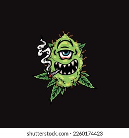 caricatura de bud de niebla vectorial de nug