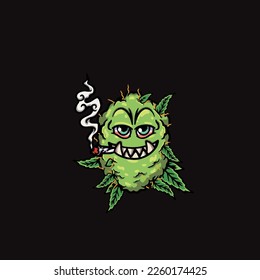 caricatura de bud de niebla vectorial de nug