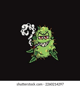 caricatura de bud de niebla vectorial de nug