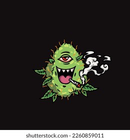caricatura de bud de niebla vectorial de nug