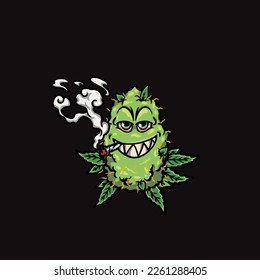 caricatura de bud de niebla vectorial de nug
