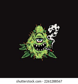 caricatura de bud de niebla vectorial de nug