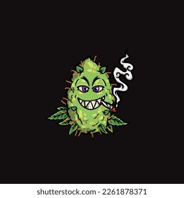 caricatura de bud de niebla vectorial de nug