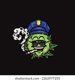 trabajo de dibujo animado de bong hold bud y hobby
