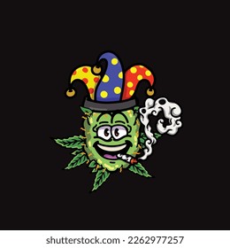 Nacktkraut-Vektorrauchstelle und Bong-Hold-Bud-Cartoon-Job und Hobby