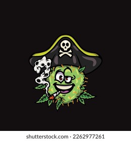 Nacktkraut-Vektorrauchstelle und Bong-Hold-Bud-Cartoon-Job und Hobby