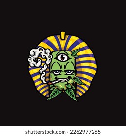 nug weed vector smoking joint and bong hold bud cartoon job and hobby